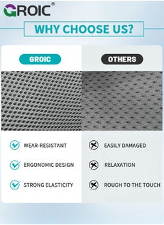 GROIC 1PC Easy Posture Lumbar Support (New Double Premium Mesh w/Adjustable Lock Straps), Back Support Office Chair, Lumbar Support Pillow Car Office Chair,Truck  - Image 3