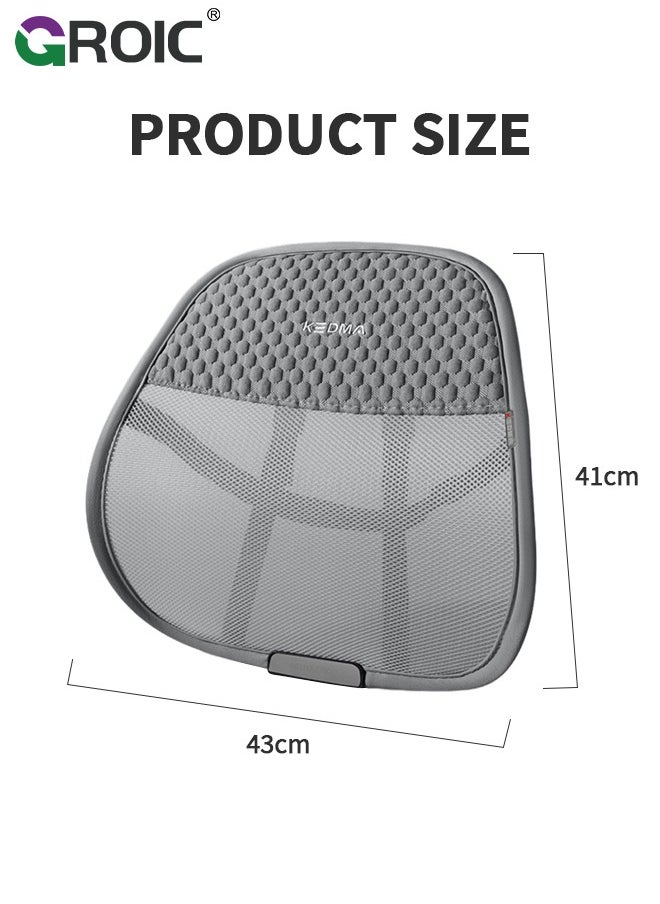 GROIC - 1PC Easy Posture Lumbar Support (New Double Premium Mesh w/Adjustable Lock Straps), Back Support Office Chair, Lumbar Support Pillow Car Office Chair,Truck - Image 1
