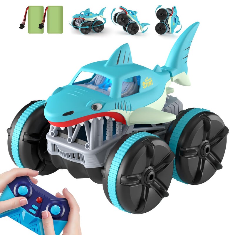 MaxTronic Remote Control Car Amphibious 24 GHz 4WD 114 Scale AllTerrain Waterproof Remote Control Monster Truck RC Boat Shark Car Toys for 312 Years Old Boys Girls - Image 2