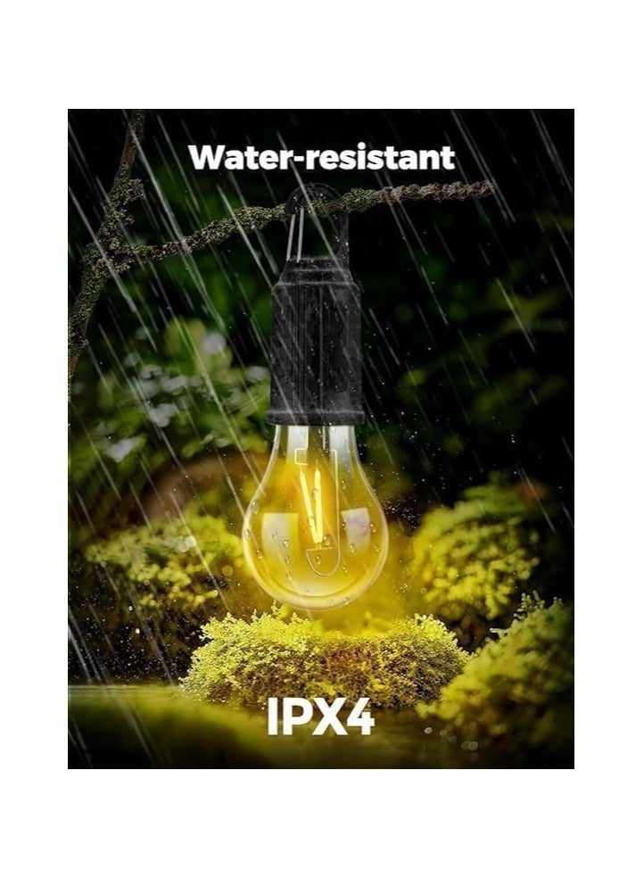 لمبة معلقة غير قابلة للكسر | لمبة طوارئ قابلة لإعادة الشحن عبر USB | لمبة معلقة ديكورية بثلاثة أوضاع إضاءة | مثالية للتخييم، الشرفات، الفناء والداخلية - Image 1