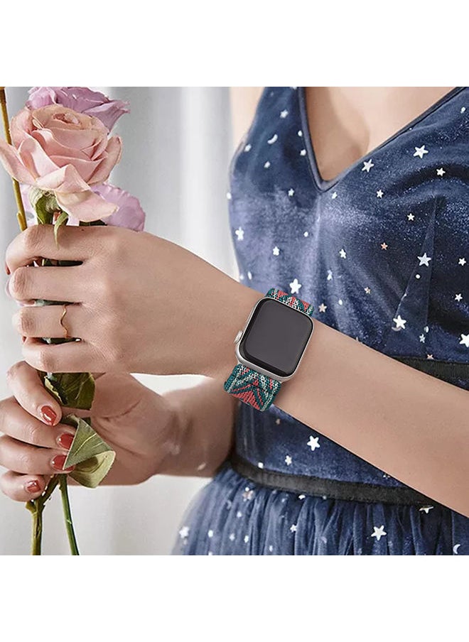 O Ozone - [Pack of 4] Stretchy Nylon Sport Bands For Apple Watch Series 10 | Ultra 2 | 8 Ultra | 9 | 8 | 7 | 6 , 49/46/45/44/42mm Adjustable Braided Sport Elastic Wristband - Image 1