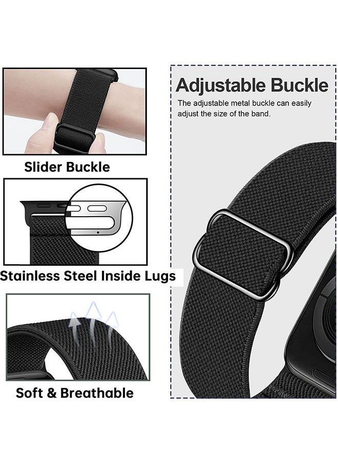O Ozone - [Pack of 4] Stretchy Nylon Sport Bands For Apple Watch Series 10 | Ultra 2 | 8 Ultra | 9 | 8 | 7 | 6 , 49/46/45/44/42mm Adjustable Braided Sport Elastic Wristband - Image 1