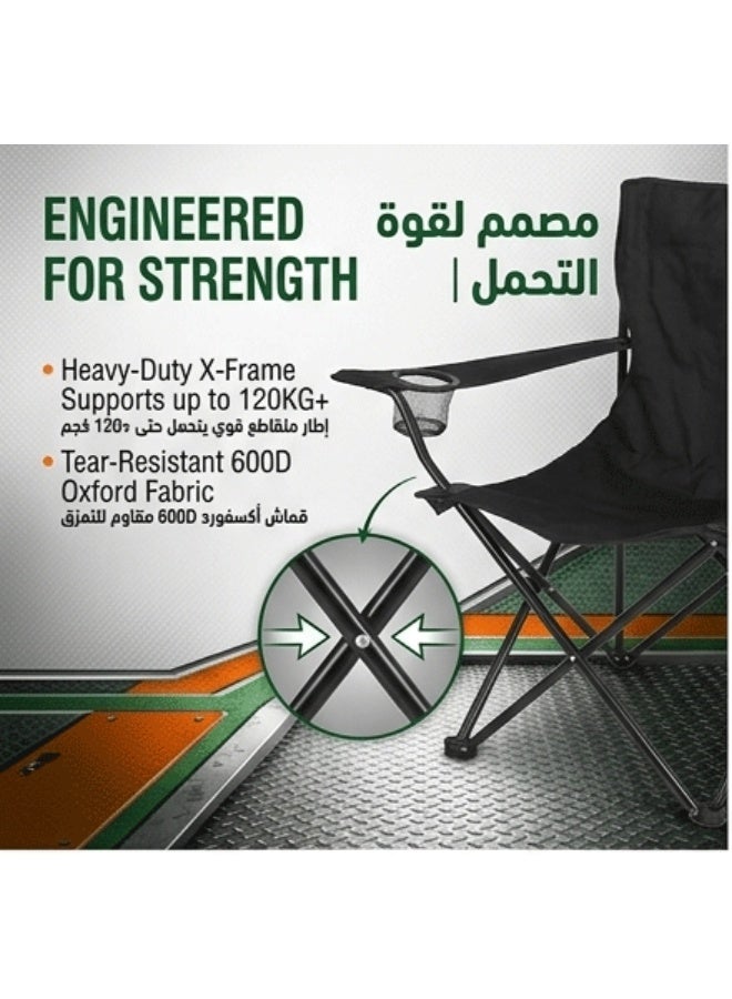 ARSTID Foldable Beach And Garden Chair 49x49x80 cm Black - Image 4