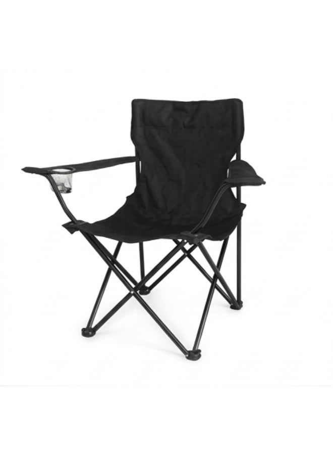 ARSTID Foldable Beach And Garden Chair 49x49x80 cm Black - Image 1