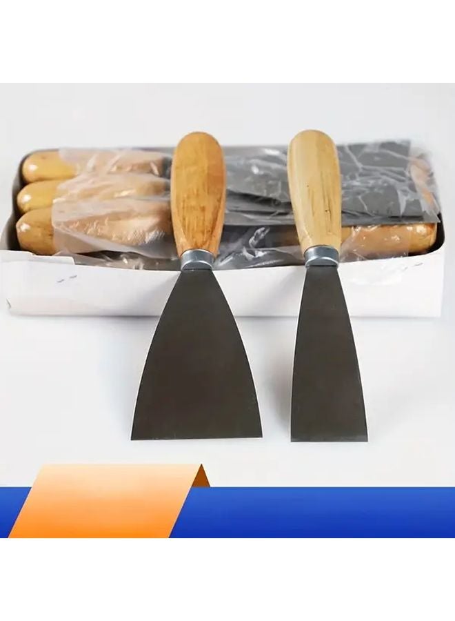 2pcs 2 Inch Ash Knife Wooden Handle Iron Filling Shovel Scraper Thickened Putty Spatula - Image 5
