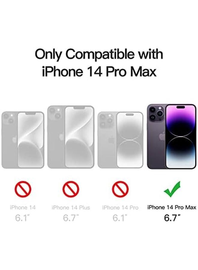 جي تيك جراب مغناطيسي لهاتف Iphone 14 Pro Max مقاس 6.7 بوصة متوافق مع Magsafe، غطاء خلفي شفاف غير لامع رفيع مقاوم للصدمات، أرجواني غامق - Image 1