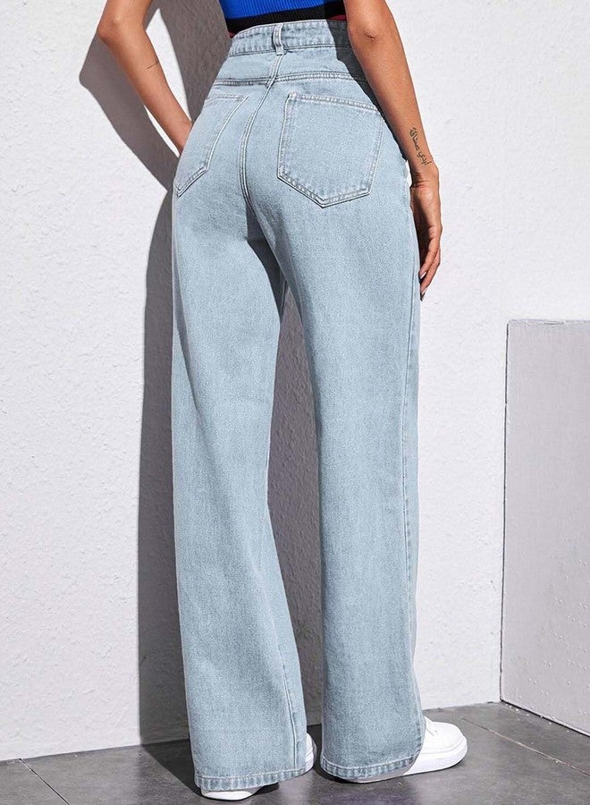 كوتي بنطلون جينز نسائي من KOTTY، لون أزرق سادة، بقصة مستقيمة (أزرق، مقاس 28) - KTTLADIESJEANS2784M - Image 4