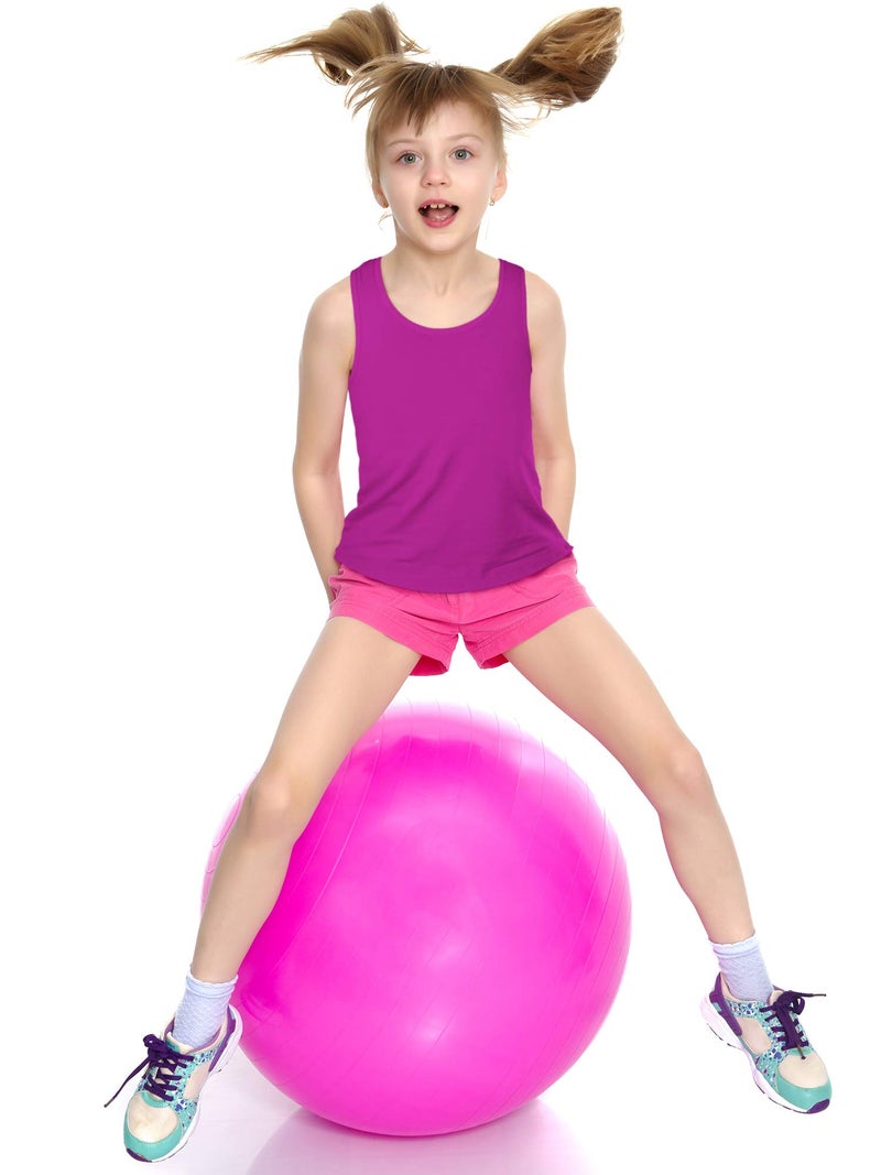 Boao 3 Pieces Girls Dance Tank Top Racerback Crop Tank Top Sleeveless Dance Top for Ballet Gymnastics Dancewear (Black, Rose Red, Green,11-12 Years) - Image 2