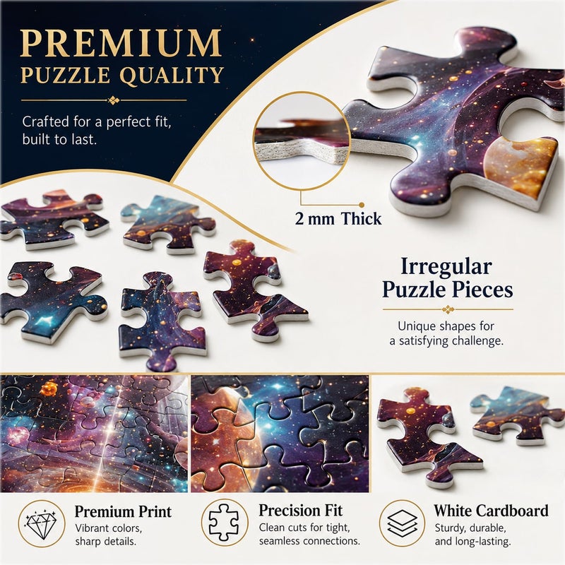 Yunlus Jigsaw Puzzles for Adults 1000 Pieces Outer Space Planet Galaxy Puzzle Impossible Hard Difficult Challenging Puzzles for Teen Genesis of the Universe Jigsaw Puzzle 1000 Pieces 28 x 20 in - Image 5