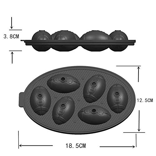 Naranqa Premium Football Shape Silicone Candy Molds & Ice Cube Trays by Naranqa| Food Grade Silicone BPA Free | Chocolate, Candy, Ice Cube and More (Football Shape-BLK, 1) - Image 2