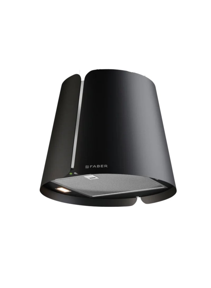 فابر شفاط مطبخ آيلاند ديكوري مقاس 45 سم، بقوة شفط 740 م³/ساعة، 3 سرعات + 1 وضع مكثّف، مزود بإضاءة LED، تصميم أنيق باللون الأسود المطفي، موديل BEAT BK MATT F45 (صناعة إيطالية). - Image 2