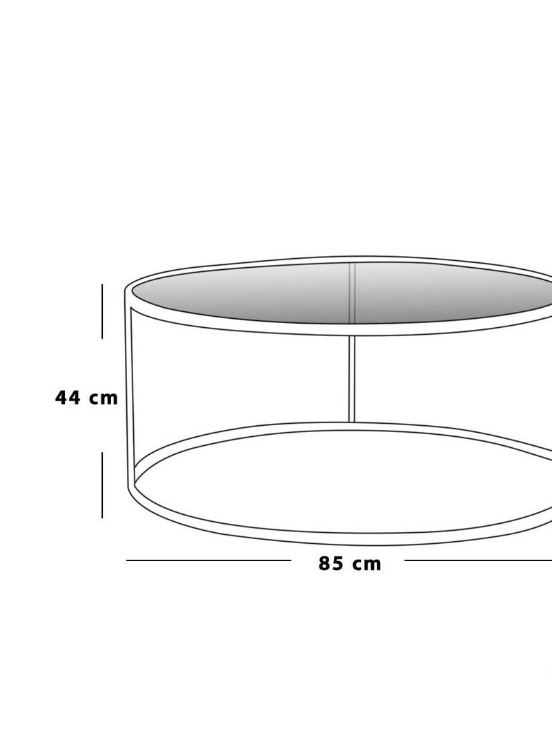 Generic Coffee Table 85×44 cm - Brown & Gold - Image 2