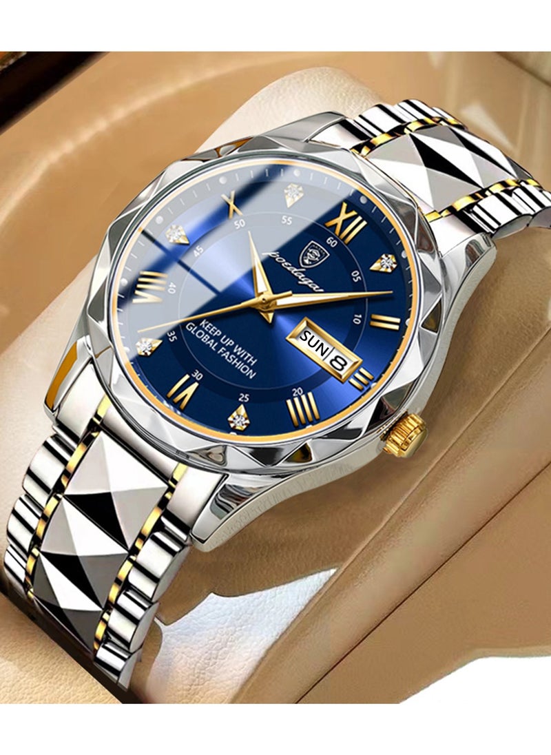 POEDAGAR POEDAGAR Fashion Luxury Wristwatch | Luminous Stainless Steel Quartz Waterproof Man Watch  - Image 1