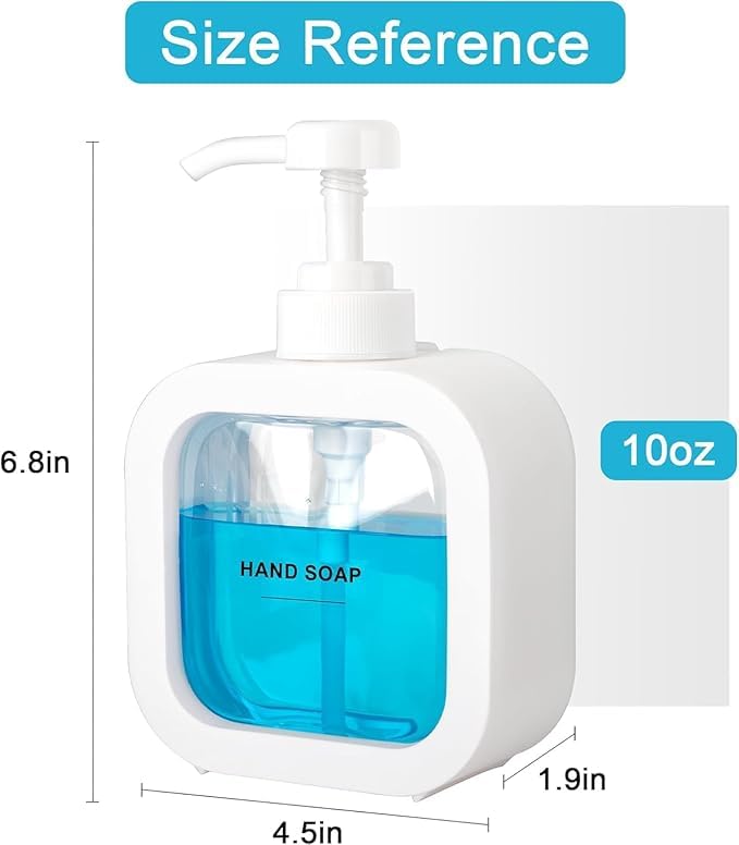 Plastic Empty Bottle Soap Dispenser for Bathroom Kitchen Large-Capacity Dispensing Bottled Hand Dish Soap Shower Gel Shampoo Soap Dispenser with Clear Reservoir, Pump Top, White Plastic(Pack of 1)  - Image 5