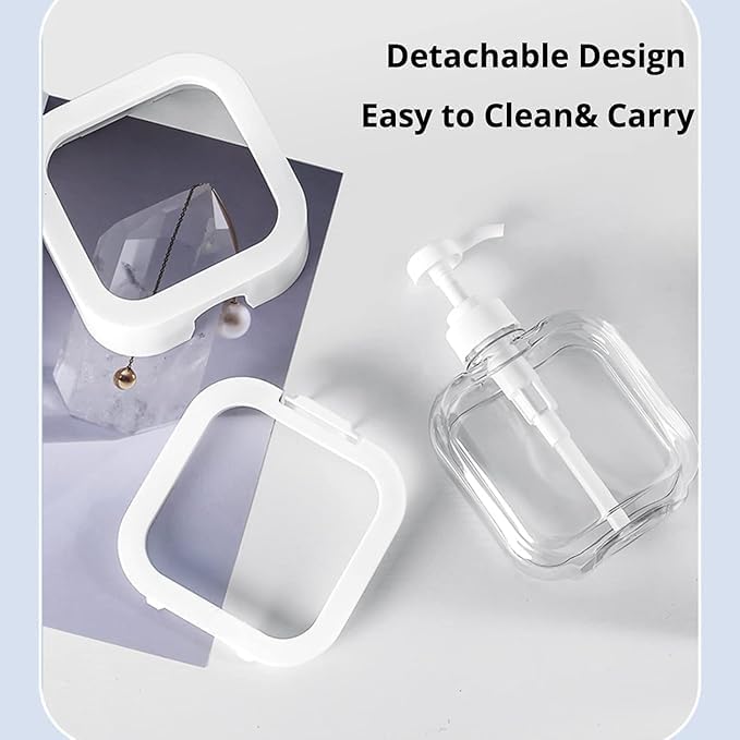 Plastic Empty Bottle Soap Dispenser for Bathroom Kitchen Large-Capacity Dispensing Bottled Hand Dish Soap Shower Gel Shampoo Soap Dispenser with Clear Reservoir, Pump Top, White Plastic(Pack of 1)  - Image 3