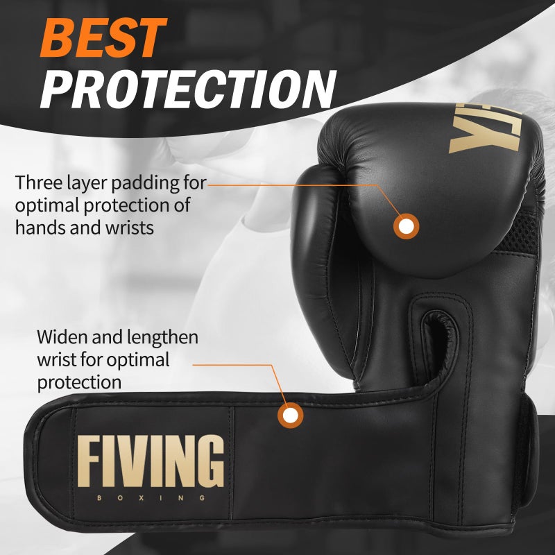 FIVING Boxing Gloves for Men and Women Suitable for Boxing Kickboxing Mixed Martial Arts Muay Thai MMA Heavy Bag Training - Image 4