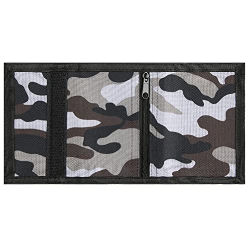 Lamiza Kids Wallet for Boys Girls Teens Trifold, Canvas Toddler Wallet for Boys, Cute Zipper Wallets Youth with Coin Pocket and Card Holders, Novelty Wallets for Childrens Birthday Gifts (Camo grey02) - Image 4