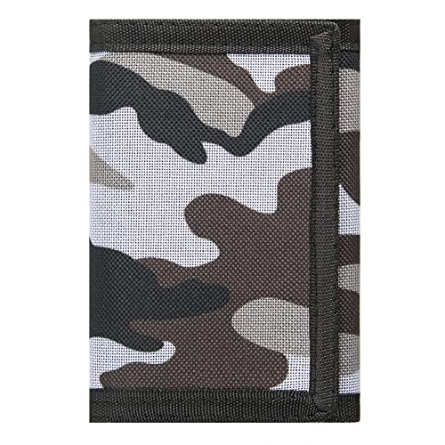 Lamiza Kids Wallet for Boys Girls Teens Trifold, Canvas Toddler Wallet for Boys, Cute Zipper Wallets Youth with Coin Pocket and Card Holders, Novelty Wallets for Childrens Birthday Gifts (Camo grey02) - Image 2