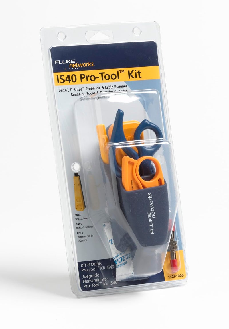 Fluke Networks 11291000 Pro-Tool Kit IS40 with Punch Down Tool, Kit with cable snips, strippers & pouch - Image 2