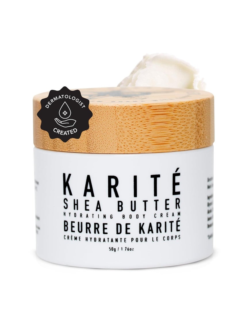 Karité Crème Corps Mini Shea Butter Body Cream | Hydrating Moisturizer for Dry & Sensitive Skin | Dermatologist-Formulated and Approved | Cruelty-free & Hypoallergenic for all Skin Types - 1.7fl oz - Image 1