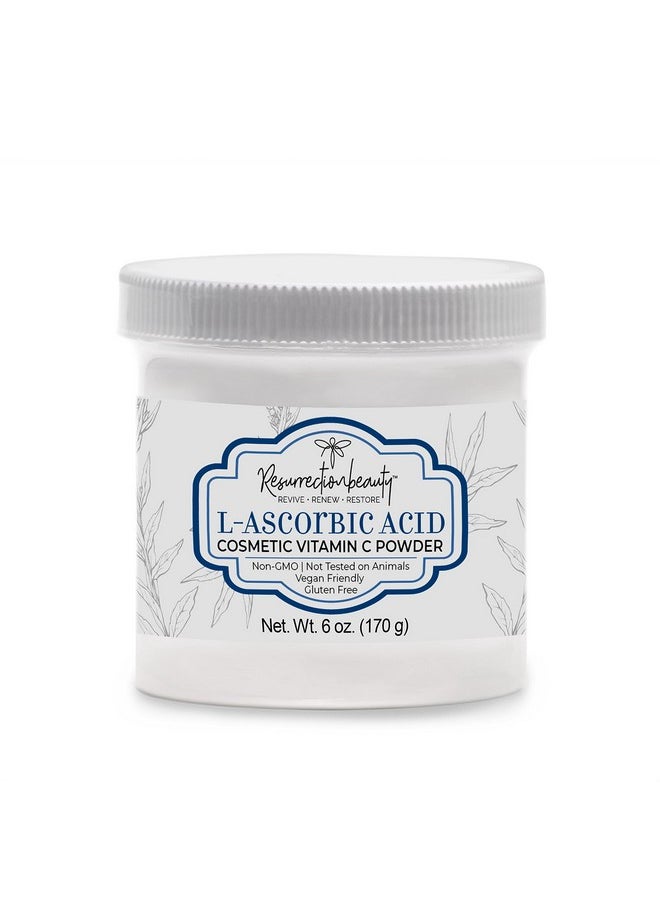 resurrectionbeauty L-Ascorbic Acid Powder (Cosmetic Vitamin C Powder for Face) to Make Your Own Vitamin C Mask, Serum, Hyaluronic Acid Serums with Vitamin C & Other DIY Cosmetic Formulations for Skin Care 6 Oz  - Image 1