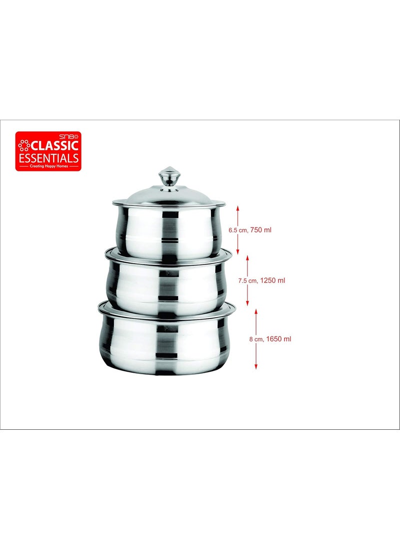 Classic Essentials - Classic Essentials Stainless Steel Solid Dinner Set | Heavy Gauge Stainless Steel Dinner Set | Kitchen Set For Home | Shagun Set/Bartan Set, Set Of 83 - Image 1