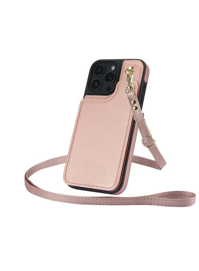 اس-توب جراب هاتف iPhone 16 Pro Max Crossbody بمشبك مزدوج ومحفظة من الجلد - Image 3