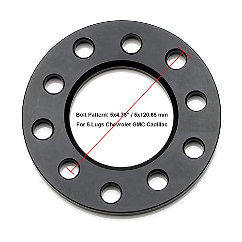 VLAOSCHI Black Forged 5x4.5 5x4.75 5x114.3 Wheel Spacers 1/4" (6mm) Compatible with Ford-Jeep-Toyota-Honda-Nissan 5 Lug for Wrangler Liberty Explorer Ranger Mustang Camry Tacoma Accord Civic-Pack of 4 - Image 3