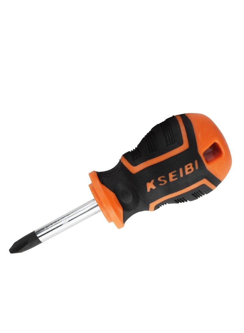 KSEIBI Stubby Phillips Screwdrivers, Chrome Vanadium, Small Pocket Screwdriver for DIY Repairing, Tight Spaces, Assembly and Disassembly, Automotive Repair, Electrical Work, Plumbing Repairs. - Image 1