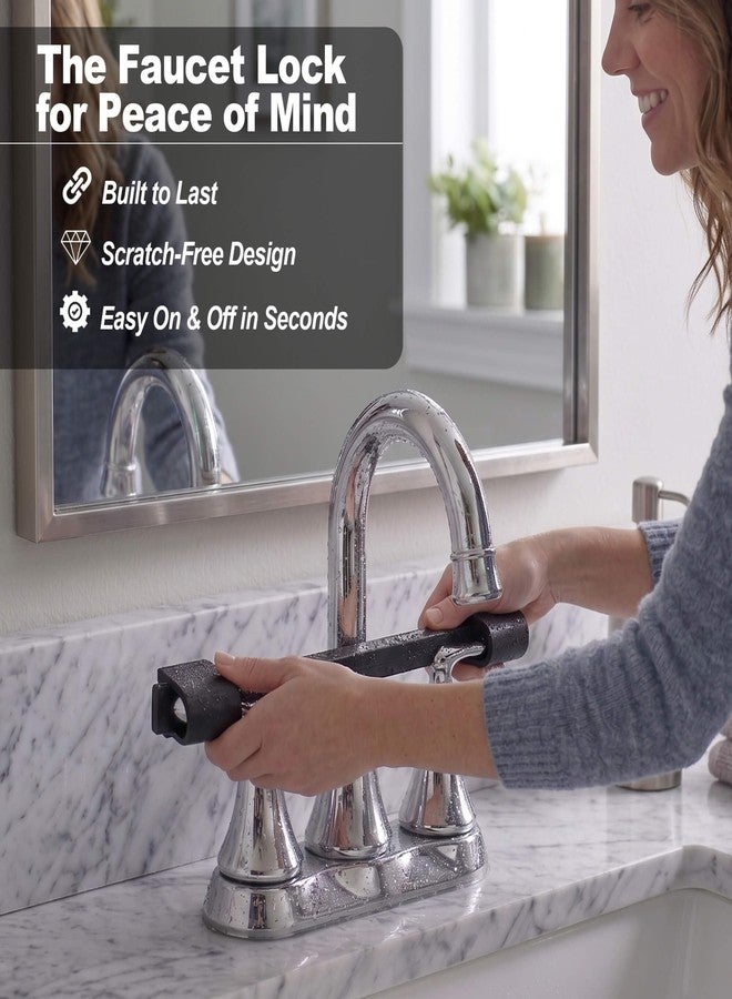 MECARE Universal Faucet Handle Lock for Double Handle Faucets - Child Safety Proofing Cover - Adjustable Tool-Free Design to Stop Accidental Water Activation in Bathroom, Kitchen & RV-Black - Image 4