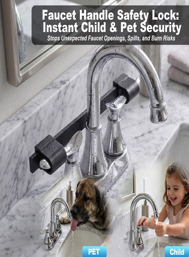 MECARE Universal Faucet Handle Lock for Double Handle Faucets - Child Safety Proofing Cover - Adjustable Tool-Free Design to Stop Accidental Water Activation in Bathroom, Kitchen & RV-Black - Image 3