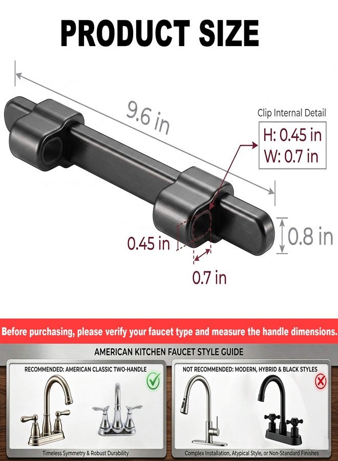 MECARE Universal Faucet Handle Lock for Double Handle Faucets - Child Safety Proofing Cover - Adjustable Tool-Free Design to Stop Accidental Water Activation in Bathroom, Kitchen & RV-Black - Image 2