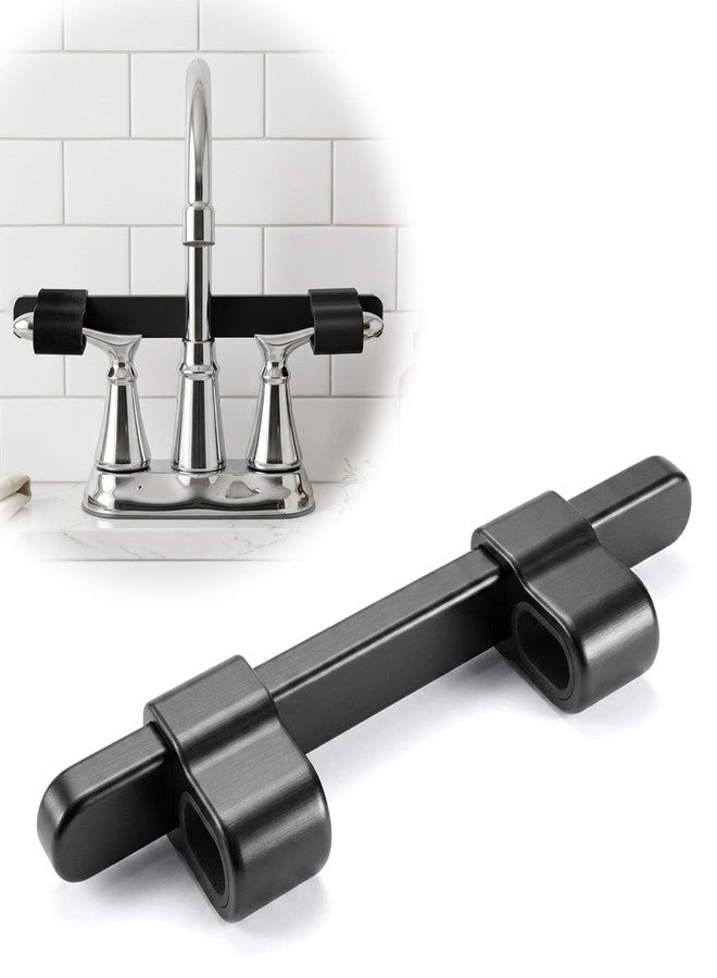 MECARE Universal Faucet Handle Lock for Double Handle Faucets - Child Safety Proofing Cover - Adjustable Tool-Free Design to Stop Accidental Water Activation in Bathroom, Kitchen & RV-Black - Image 1