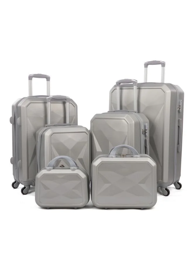 LIMRA Luggage set 6 pieces travel Bags with a distinctive design from limra silver