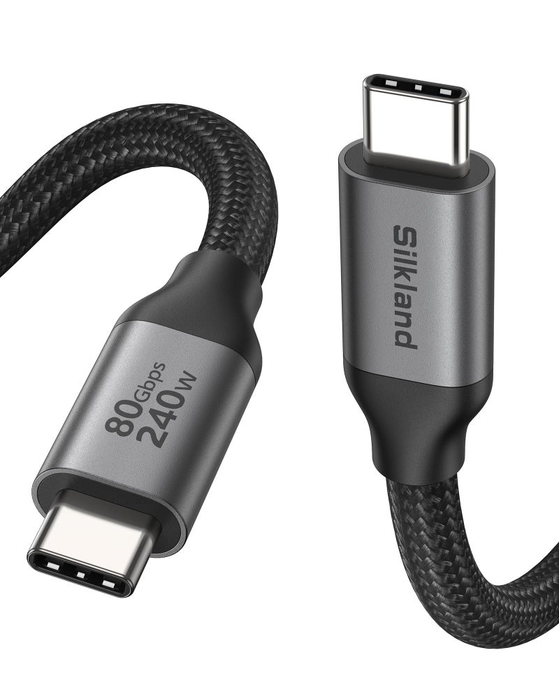 Silkland 80Gbps USB 4 for Thunderbolt 5 Cable 10FT3M 120Gbps Bandwidth for 16KDual 8K 240W Fast Charging USB C Monitor Cable Compatible for Thunderbolt 453 iPhone 1716 MacBook M4 ProMonitor - Image 2