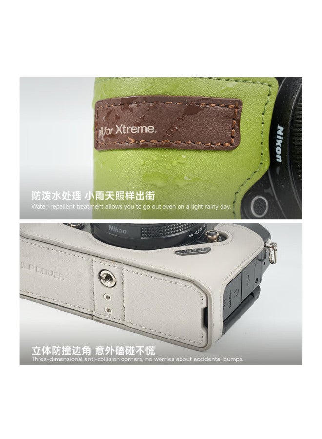 Vsgo Black Kite Casual Zfc Genuine Leather Camera Case - Elephant Gray Nikon Camera Protective Cover