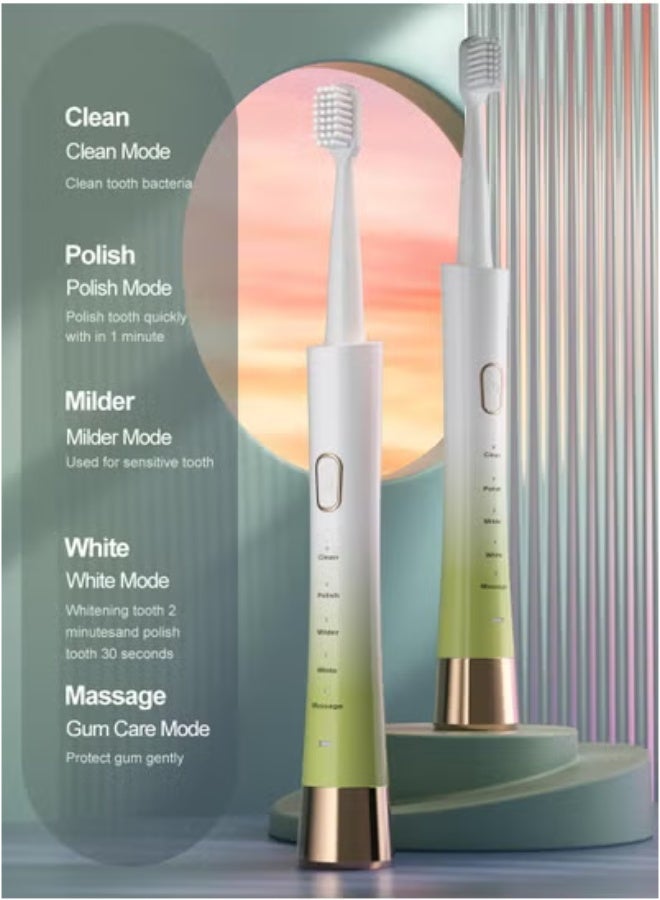 General Upgrade Sonic Electric Toothbrush for Adults, 8 Replacement Brush Heads, Rechargeable Electric Toothbrush with 2-Minutes Timer IPX7 Water-Proof, for Indoor and Outdoor  - Image 2