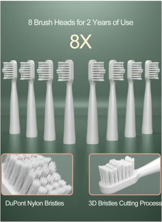 General Upgrade Sonic Electric Toothbrush for Adults, 8 Replacement Brush Heads, Rechargeable Electric Toothbrush with 2-Minutes Timer IPX7 Water-Proof, for Indoor and Outdoor  - Image 4