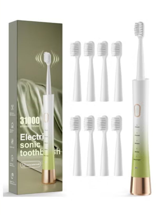 General Upgrade Sonic Electric Toothbrush for Adults, 8 Replacement Brush Heads, Rechargeable Electric Toothbrush with 2-Minutes Timer IPX7 Water-Proof, for Indoor and Outdoor  - Image 1