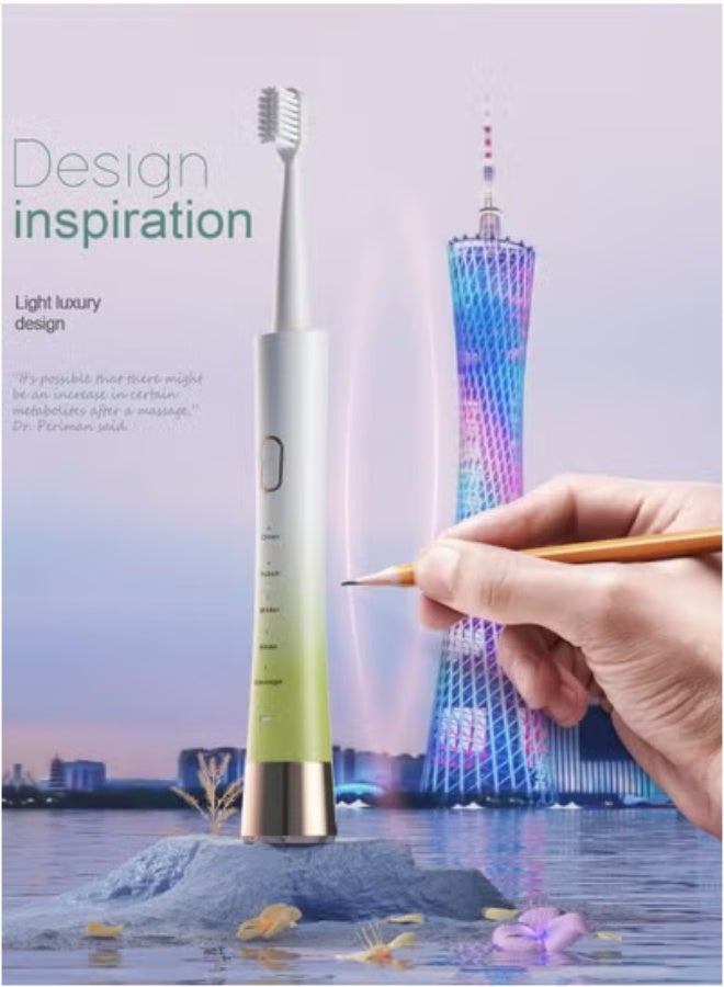 General Upgrade Sonic Electric Toothbrush for Adults, 8 Replacement Brush Heads, Rechargeable Electric Toothbrush with 2-Minutes Timer IPX7 Water-Proof, for Indoor and Outdoor  - Image 3