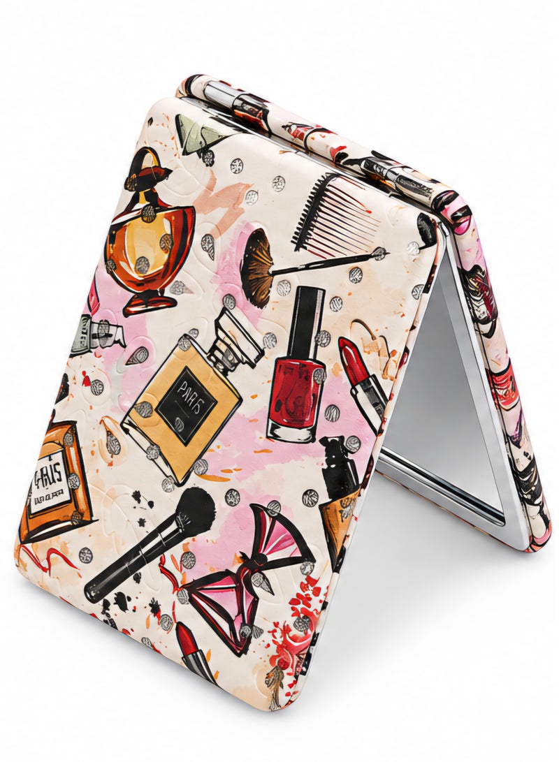 Rectangular Double-Sided Makeup Mirror with Magnifying Mirror Same Shape As Picture - Image 1
