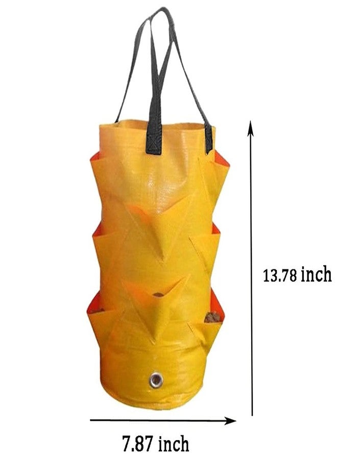 EBOCACB 3 pcs Hanging Planter Bag with Handles, Plastic Hanging Strawberry Planting Containers Strawberry Grow Bags Foldable Durable Growing Bags Grow Planter for Growing Vegetables Flowers Herb Plant - Image 2