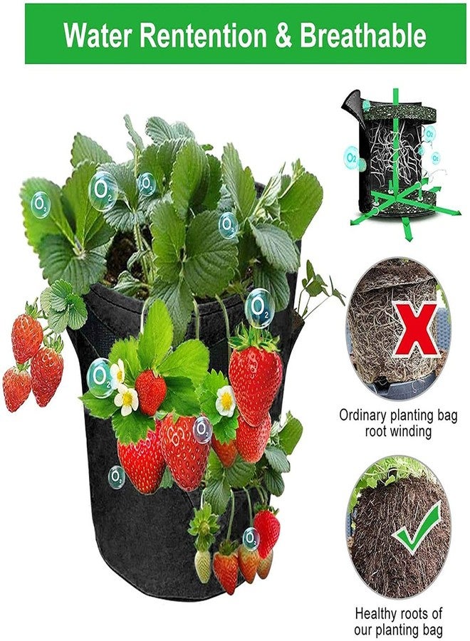 EBOCACB 3 pcs Hanging Planter Bag with Handles, Plastic Hanging Strawberry Planting Containers Strawberry Grow Bags Foldable Durable Growing Bags Grow Planter for Growing Vegetables Flowers Herb Plant - Image 3