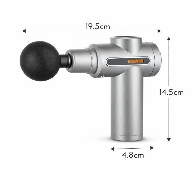 O2. Grey Mini Massage Gun Percussion Deep Tissues Muscle Massager Gun With 6 Speeds Massage Device Super Quiet Portable Electric Handheld Body Massager For Back Neck Pain Relief - Image 4