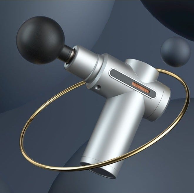 O2. Grey Mini Massage Gun Percussion Deep Tissues Muscle Massager Gun With 6 Speeds Massage Device Super Quiet Portable Electric Handheld Body Massager For Back Neck Pain Relief - Image 3