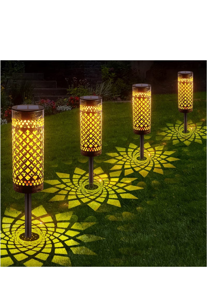 Y&D 4 عبوة أضواء ممر حديقة شمسية كبيرة في الهواء الطلق LED مقاومة للماء، أضواء ممر شمسية ملونة ذات إضاءة ساطعة  - Image 1