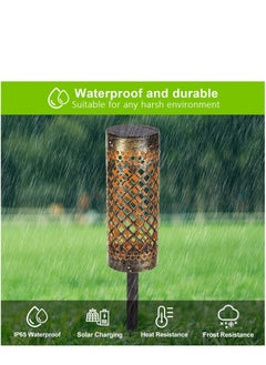 Y&D 4 Pack solar large garden pathway lights outdoor led waterproof,brightlight colorize colorful pathway solar light  - Image 3