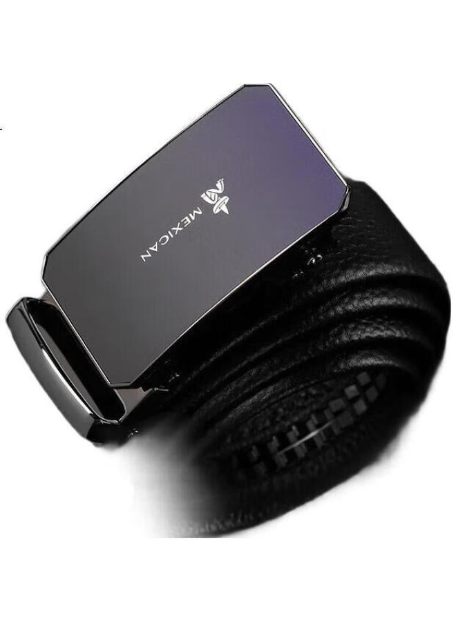 Scarecrow Men'S Belt With Automatic Buckle, Genuine Top-Grain Leather, Business Waistband, Casual Trendy Trouser Belt - Image 3