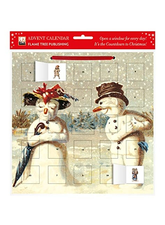 Mr And Mrs Snowman Advent Calendar With Stickers 