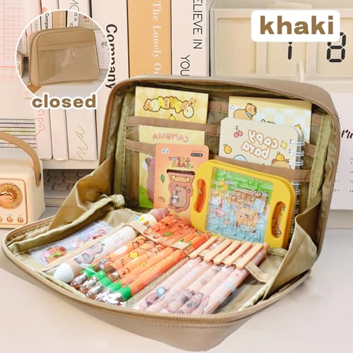 Rexinc Capybara Pencil Case with 12 Compartments, Cute Capybara School Supplies, 12 Kinds Kawaii Capybara Stationery Set, Cartoon Pencil Pouch Back-to-School Gifts for Students, Girls,Boys - Image 4